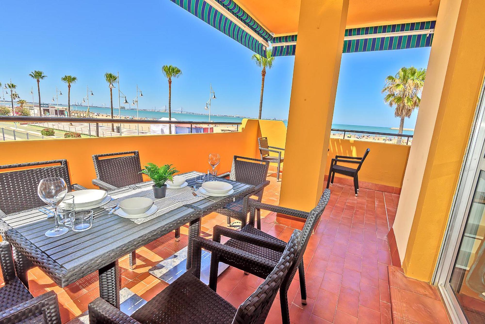 Beachfront Duplex 1ª Linea & Terraces Oceanfront 엘푸에르토데산타마리아 외부 사진